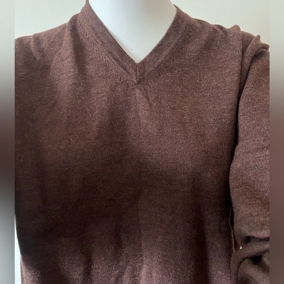 Alfani Men's V- Neck 100% Pure new Italian Merino Extra Fine Size Large. - Picture 2 of 8